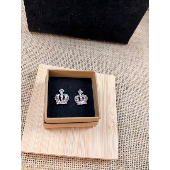 Crown Shaped Crystal Stud Earrings In Gift Box - Picture 5 of 5